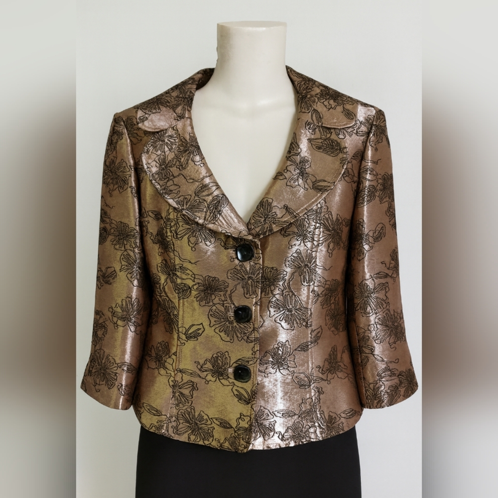 Nine West Metallic Floral Blazer